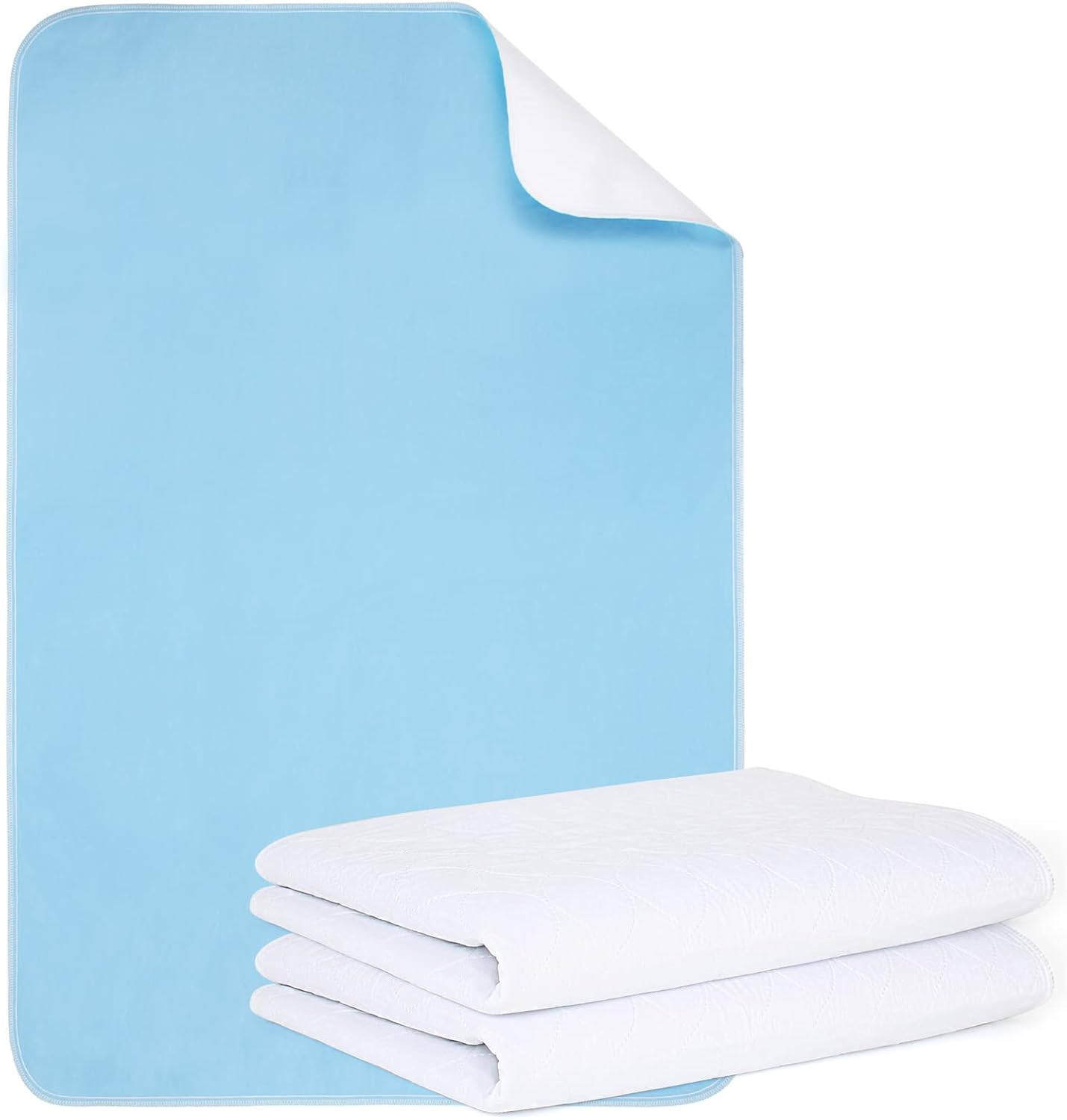 Reusable Incontinence Bed Pads 34"X52", washable bed pad, Heavy Absorbency (4-Layer) Waterproof Bed