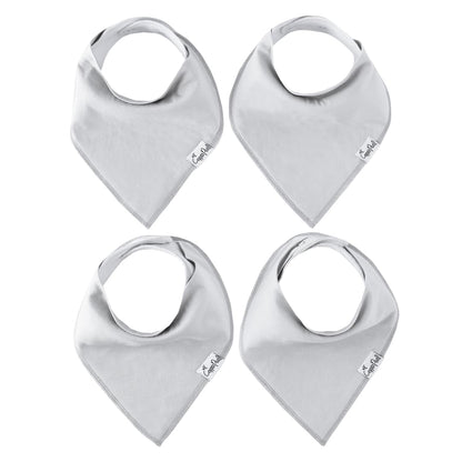 Copper Pearl 4 Pack Soft Cotton Baby Bibs for Drooling and Teething, Absorbent Drool Bibs for Baby Girl and Boy, Adjustable to Fit Newborns to Toddlers (Gray Basics)