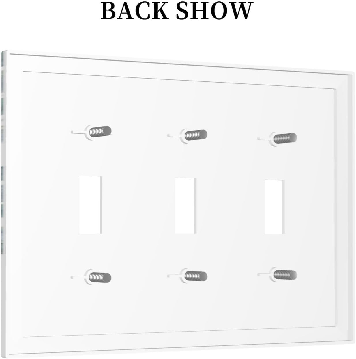 Eucalyptus Leaves Greenery Vine Flowers Simplicity Decorative Switch Plates 3 Gang Wall Plate Triple Toggle Light Switch Cover Faceplate Electrical Wall Panels for Bed Room Living Room Decor