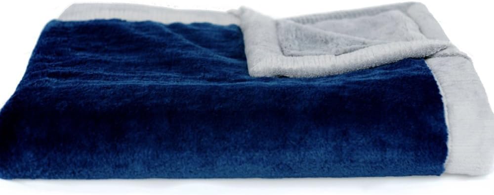 SARANONI Security Blankets for Babies Super Soft Boutique Quality Lush Luxury (Navy Gray, Receiving