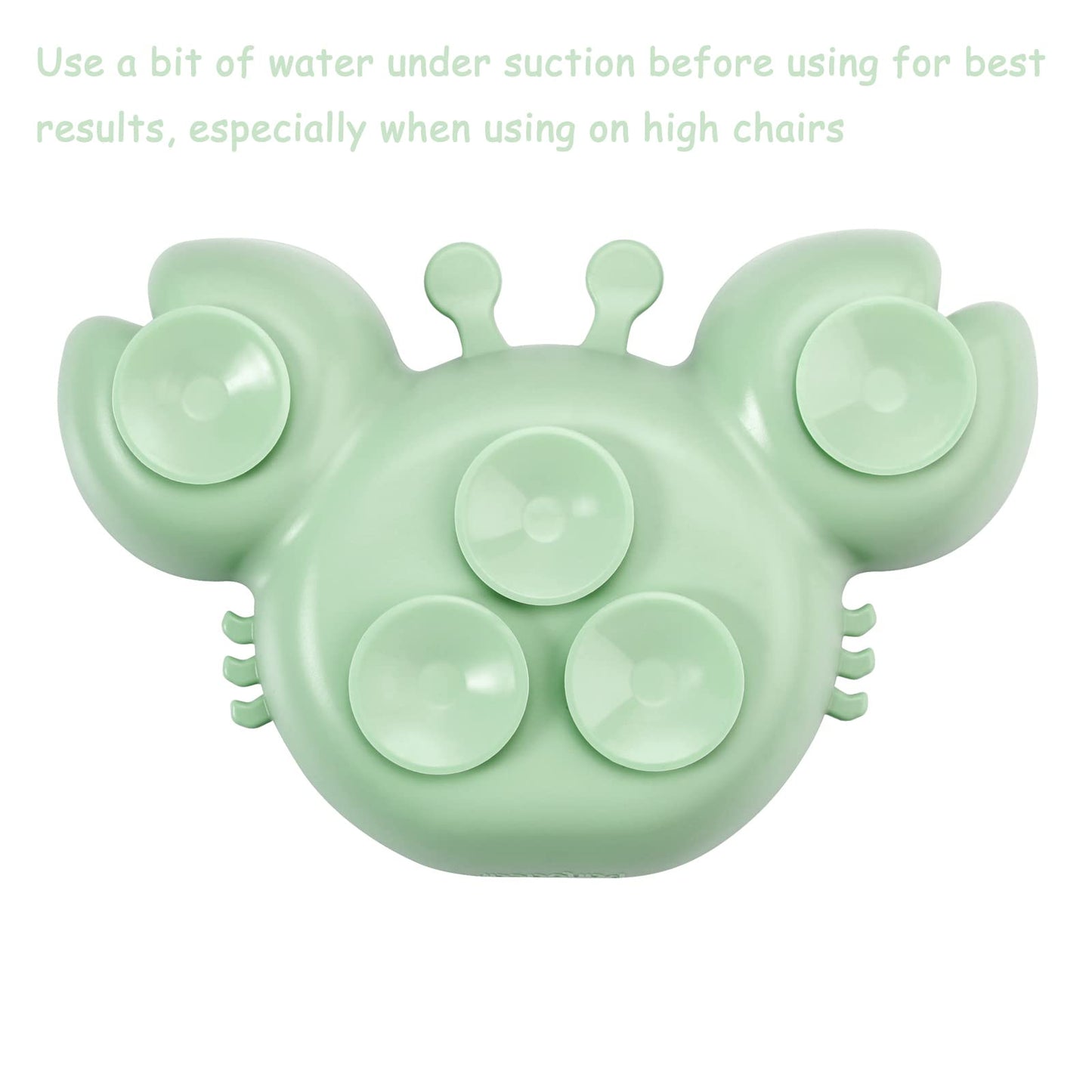 PandaEar 2 Pack Silicone Suction Plate for Baby, Divided Unbreakable Toddler Food Plate with 2 Pack