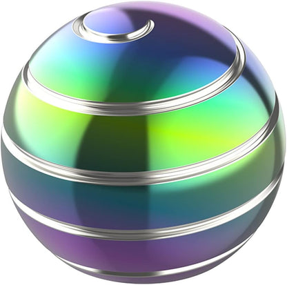 Kinetic Desk Toy Ball, 1.54'' Kinetic Desktop Spinning Toys, Optical Illusion Toys for Anxiety, ADHD, Metal Fidgets for Dad, Mom, Son, Daughter (39MM, Rainbow-A)