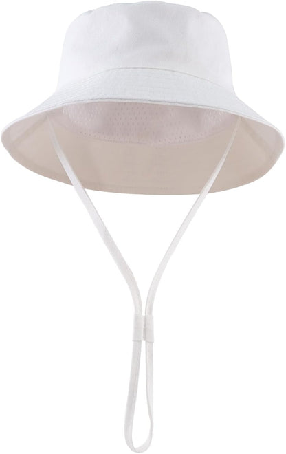 JANGANNSA Cotton Baby Sun Hat Infant Toddler Boys Girls Bucket Hats Summer Sun Protection Kids Beach Caps