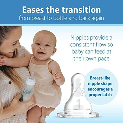 Dr. Brown's Natural Flow Anti-Colic Options+ Narrow Baby Bottle, 4 oz/120 mL, with Level 1 Slow