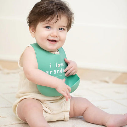 Bella Tunno Baby Bib for Eating, Waterproof Silicone Bib with Large Food Catcher, Adjustable Fit