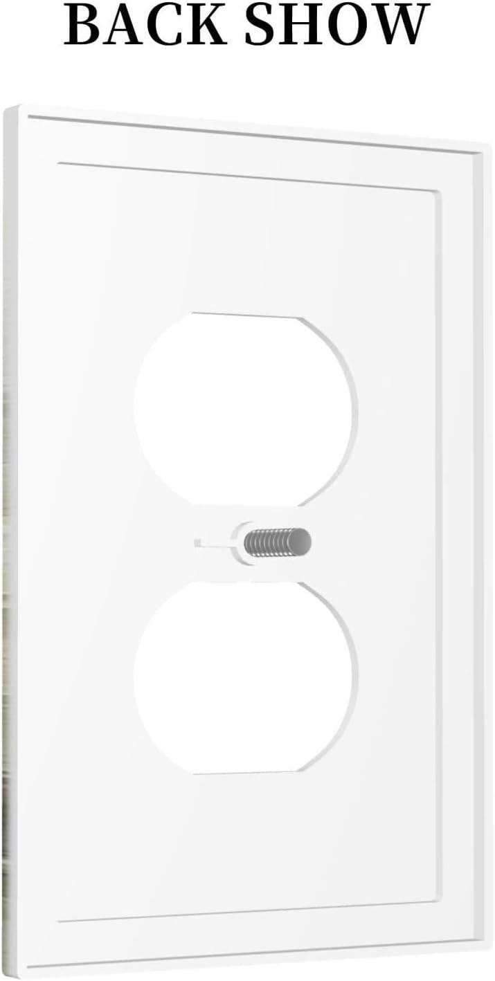 Outlet Covers Green Forest Watercolor Painting Foggy Pine 1 Gang Duplex Wall Plate Decorative Switch Plates Electrical Receptacle Faceplate Light Switch Cover for Bedroom living Room Decor