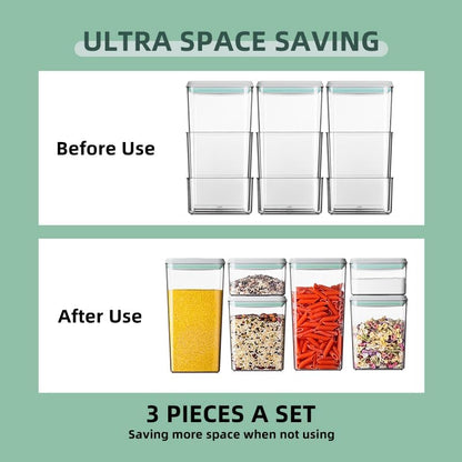 Food Storage Containers with Lids Airtight- 3Pcs BPA-Free Kitchen and Pantry Organization Pop