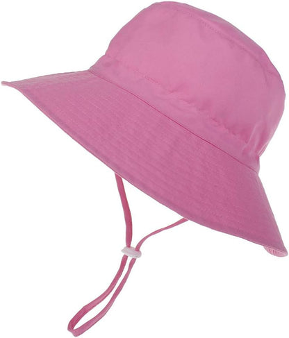 Baby Sun Hat Toddler Beach Swim Hats UPF 50+ Summer Bucket Hat Kids Infant Wide Brim Adjustable Sun Hat for Baby Boy Girls