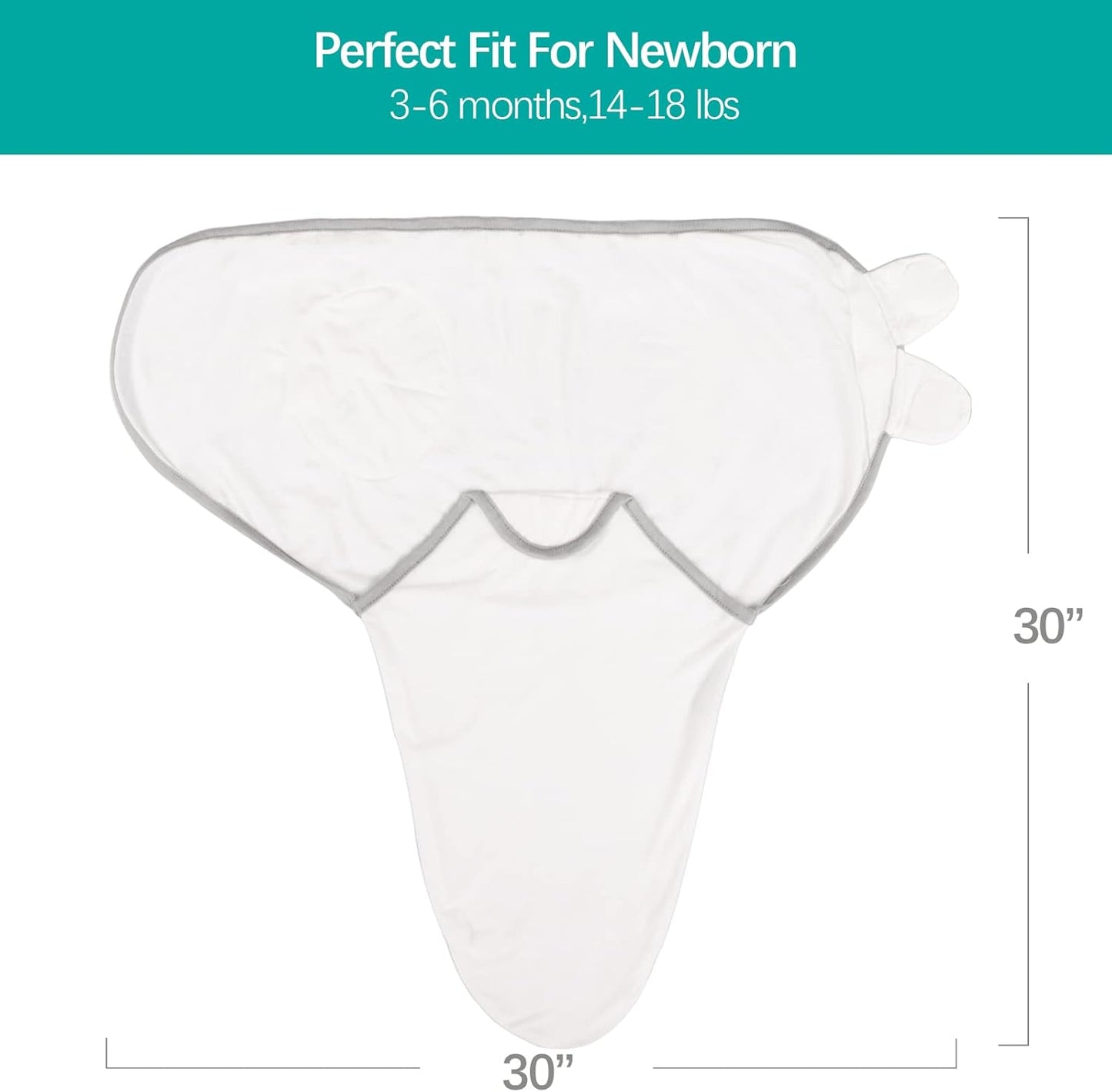 Biloban Baby Swaddle for Boys Girls, 3-6 Months, Cotton Blanket, Newborn Essentials, Grey & White