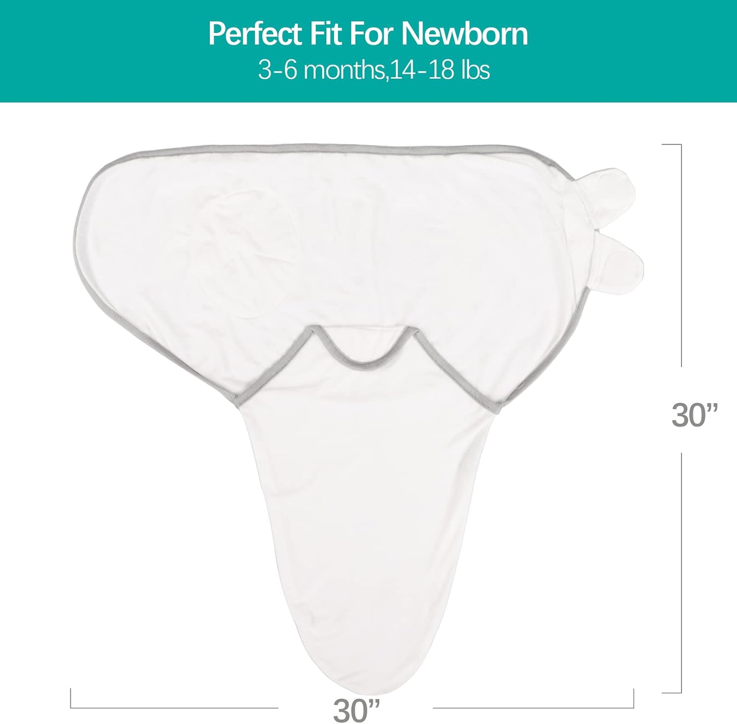 Biloban Baby Swaddle for Boys Girls, 3-6 Months, Cotton Blanket, Newborn Essentials, Grey & White