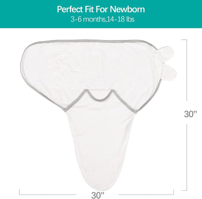 Biloban Baby Swaddle for Boys Girls, 3-6 Months, Cotton Blanket, Newborn Essentials, Grey & White