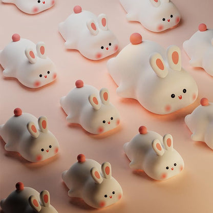 Squishy Bunny Night Light, Cute Easter Rabbit, Bunny Lamp, Led Big Face Rabbit Decor, Novelty Gifts, Dimmable Rechargeable Light up Bunnies, Nursery Room College Dorm Touch Nightlight