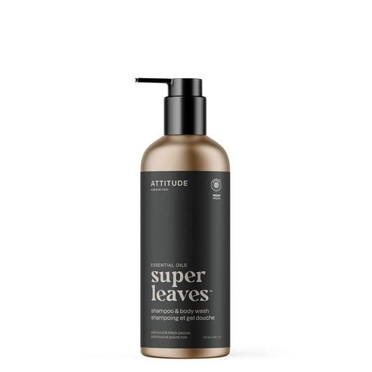 ATTITUDE 2-in-1 Body Wash and Hair Shampoo, EWG Verified Shower Gel, Dermatologically Tested, Made