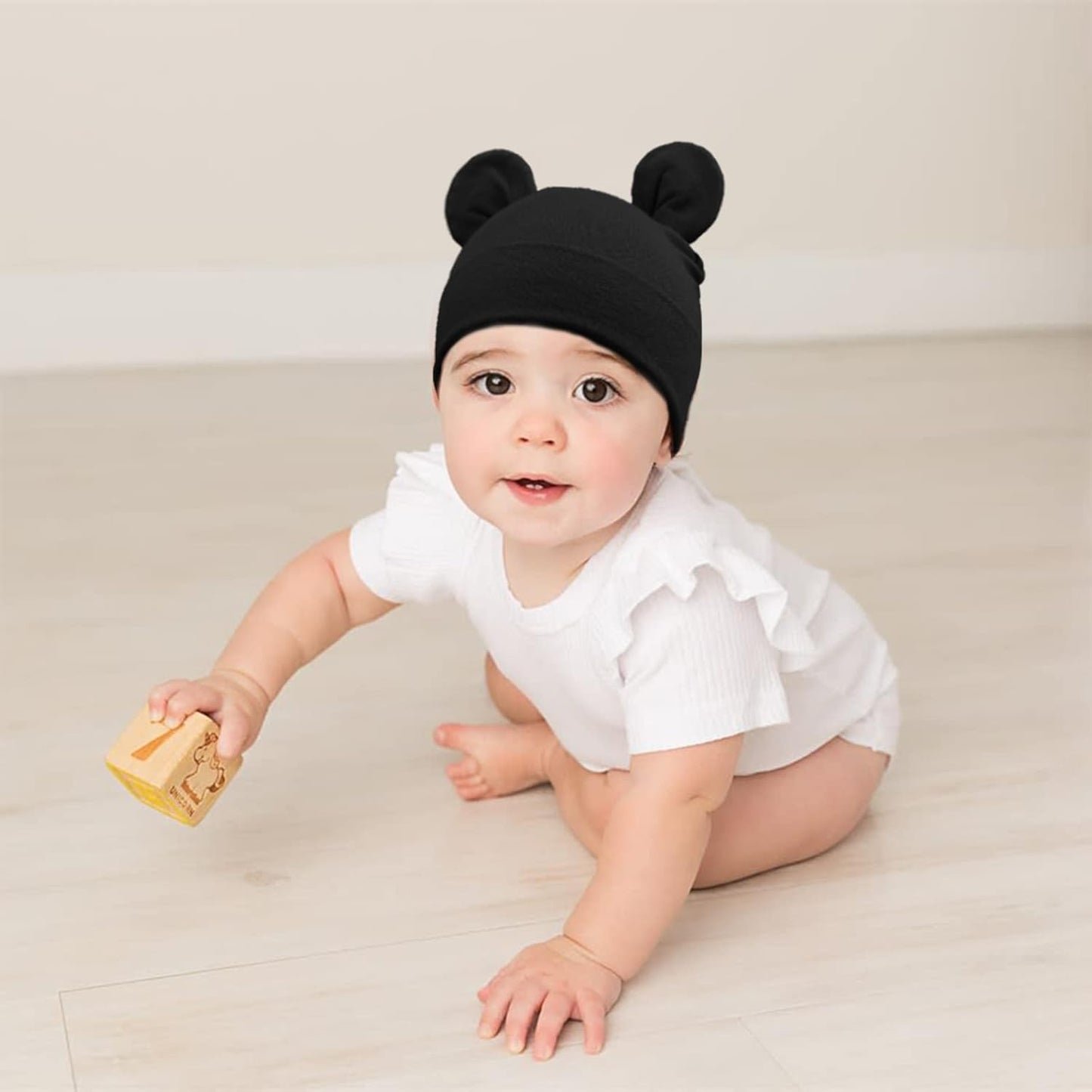 DRESHOW BQUBO 4 Pieces Baby Beanie Newborn Toddler Soft Cute Knit Hat Hospital Hats for Baby Boys Infant Cap Beanies