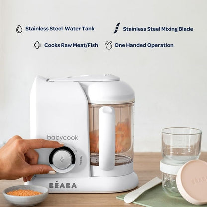 BEABA Babycook Solo 4 in 1 Baby Food Maker, Puree Steamer and Blender for Purees, Grinder with Auto