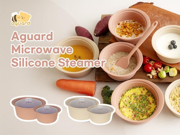 Microwave Silicone Steamer for Baby Food, Made In Korea, Oven & Dishwasher Safe to 482°F, Easy