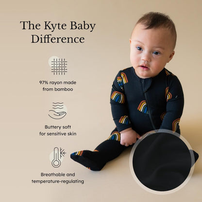 KYTE BABY Unisex Zipper Closure Footies, Rayon Made From Bamboo, 0-24 Months