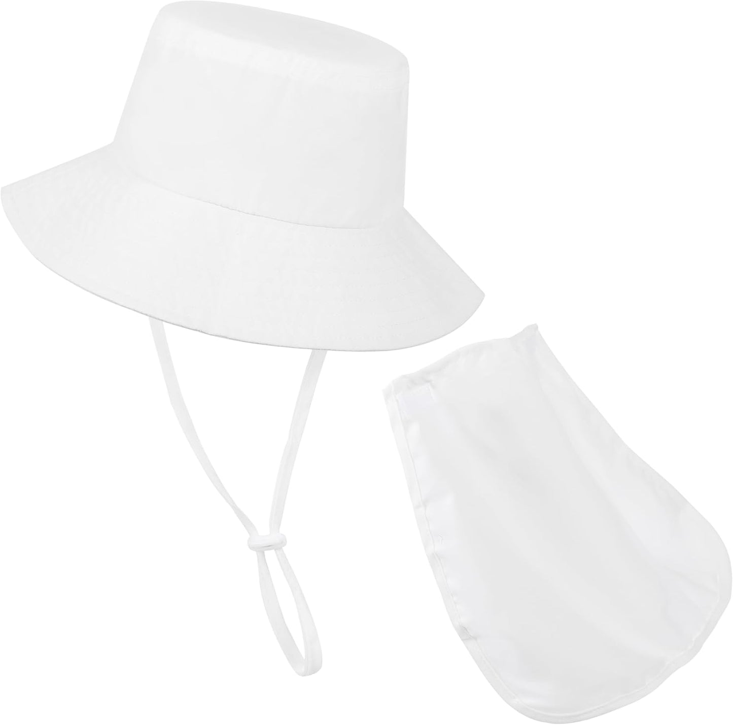 Baby Sun Hat Toddler Bucket Hats with Removable Neck Flap for Boys Girls Kids with Wide Brim Summer Beach UPF 50+