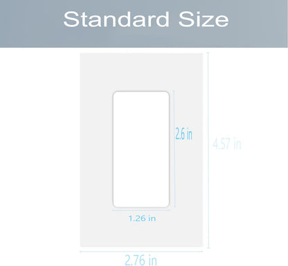 1-Gang Screwless Decora Wall Plate Cover Single Switch Outlet Electrical Faceplate for Light Switch, Smart Switch, Receptacle, Dimmers, USB Outlet, GFCI, Child Safe Cover Plate, White (10-Pack)