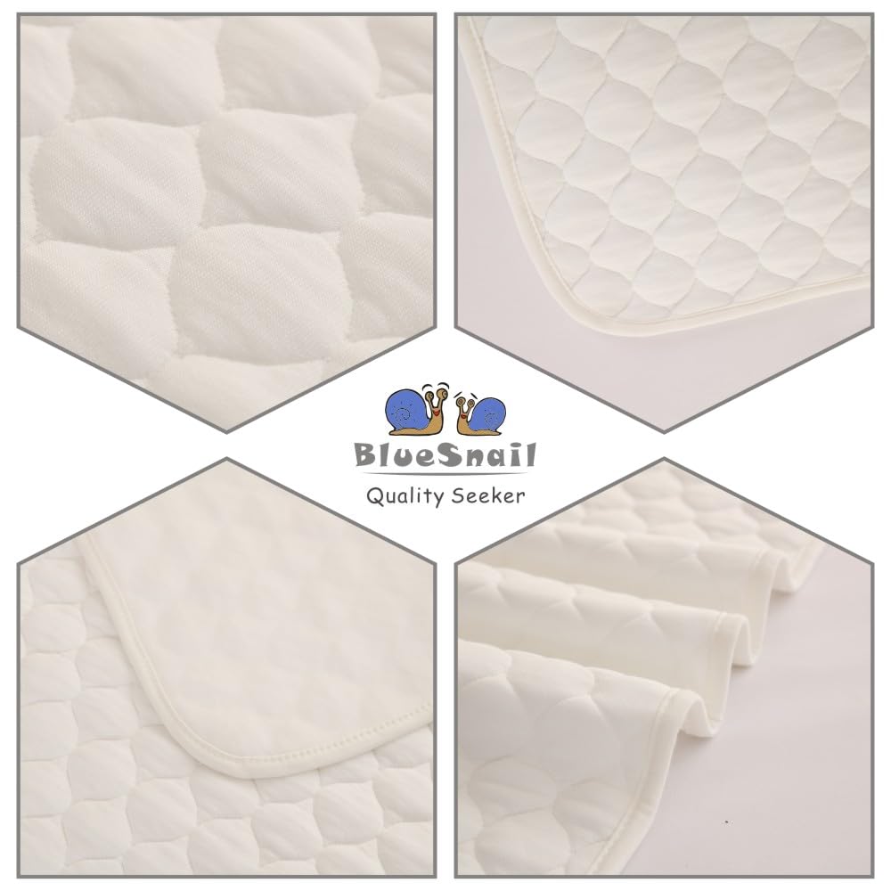 BlueSnail Washable Underpads,Waterproof,Soft, Portable and Reusable Incontinence Pads for Toddler,Adults,Elderly and Pets (34"x36" Pack of 2)(Snow-White)