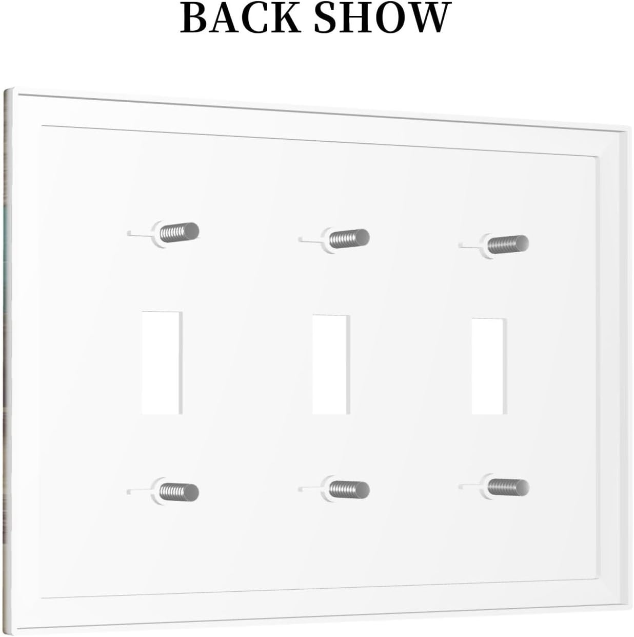 Decorative Switch Plates Vintage Wood Brown Turquoise Splicing 3 Gang Wall Plate Triple Toggle Light Switch Cover Faceplate Electrical Wall Panels For Farmhouse Cabin Decor