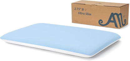 AM AEROMAX 2.75 Inches Queen Size Hyper Slim Memory Foam Pillow for Stomach and Back Sleepers - Thin, Flat Design for Cervical Neck Alignment and Deeper Sleep.