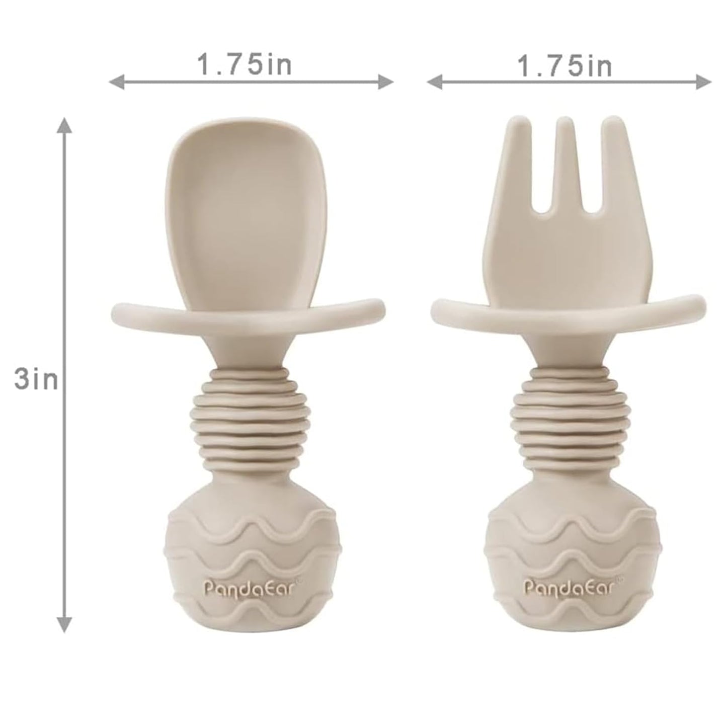 PandaEar 2 Pack Silicone Baby Straw & Snack Cup with 2 Spoons 2 Forks, Dual-Purpose Toddler