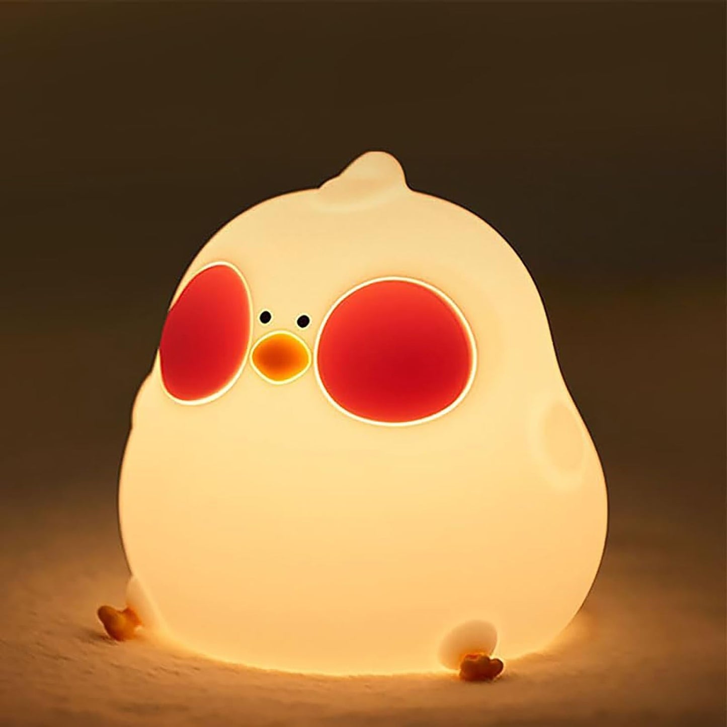 Cute Duck Lamp, LED Squishy Animal Novelty Night Light, Rechargeable Touch Kawaii Lamp for Kids, Nursery Room Decor
