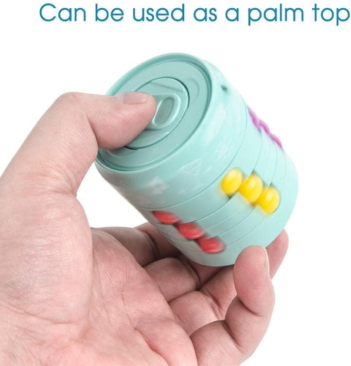 Magic Cube and Fidget Spinner, Rotating Fidget Cube Toy Set, Idea ADHD Fidget Toys, Adult Fidget Spinner for Anxiety Relief Therapy, Fidget Pack Great Gift for Adults Teens Boys Kids (Blue)