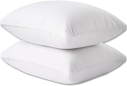 Hotel Collection Thick Bed Pillows Queen Size Set of 2 Soft Plush Fluffy Side Sleeper Pillow for Adults Back Sleeping High Loft Medium Firmness White 20x30 inches