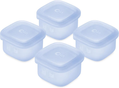 Olababy Clear Sense Silicone Storage Containers 4pk for Baby Food, Snacks, Formula, Puree, Sauce &