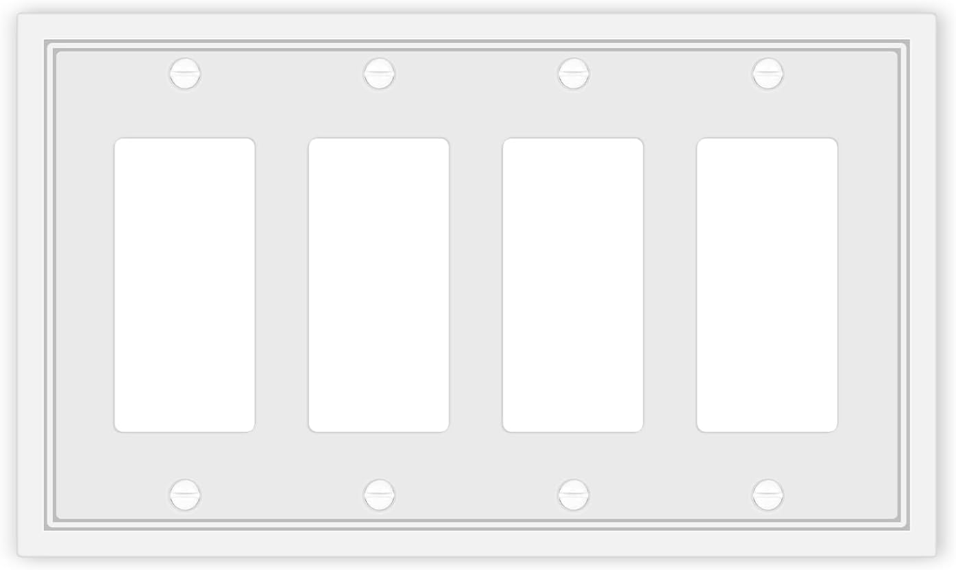 Light Switch Cover Plate White Classic Decorative Switch Plates Cover Bamboo Fiber Wall Plate Cover