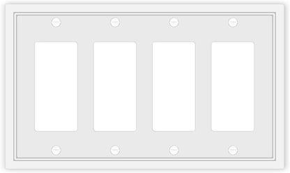 Light Switch Cover Plate White Classic Decorative Switch Plates Cover Bamboo Fiber Wall Plate Cover