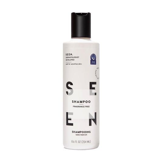 SEEN Shampoo, Fragrance Free - Non-Comedogenic & Sulfate-Free Hair Shampoo- Dermatologist-Developed