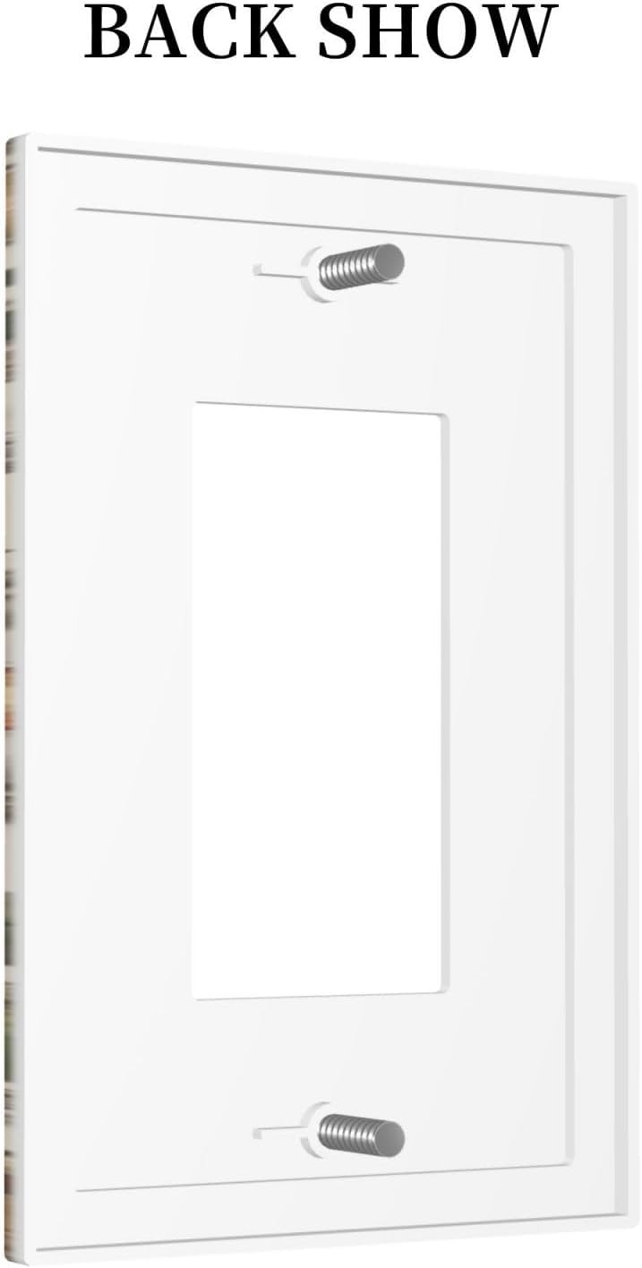 Decorative Outlet Covers Rustic Mushroom Garden Red Strawberry 1 Gang Single Decora GFCI Device Light Switch Covers Plate 1 Rocker Wall Plate Jumbo Faceplate for Bedroom Home Decor