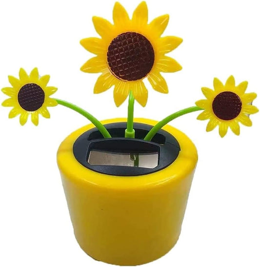 Solar Dancing Flower Sunflower Solar Dancing Solar Toys Powered Toys Car Swinging Dancing Toy Car Windowsill Decoration Holiday Car Dashboard Office Home Desk Decor