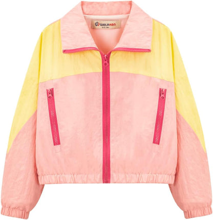 WELAKEN Lightweight Jacket for Girls Kids & Toddler II Girls' Print Water-Resistant Jacket
