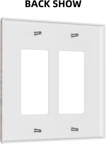 Decorative Outlet Covers Retro Wood Plank Vintaga Wooden Board 2 Gang Wall Plate Double Rocker Two Switch Wall Cover Plate Light Switch Cover Plate Faceplate for Bedroom Home Decor