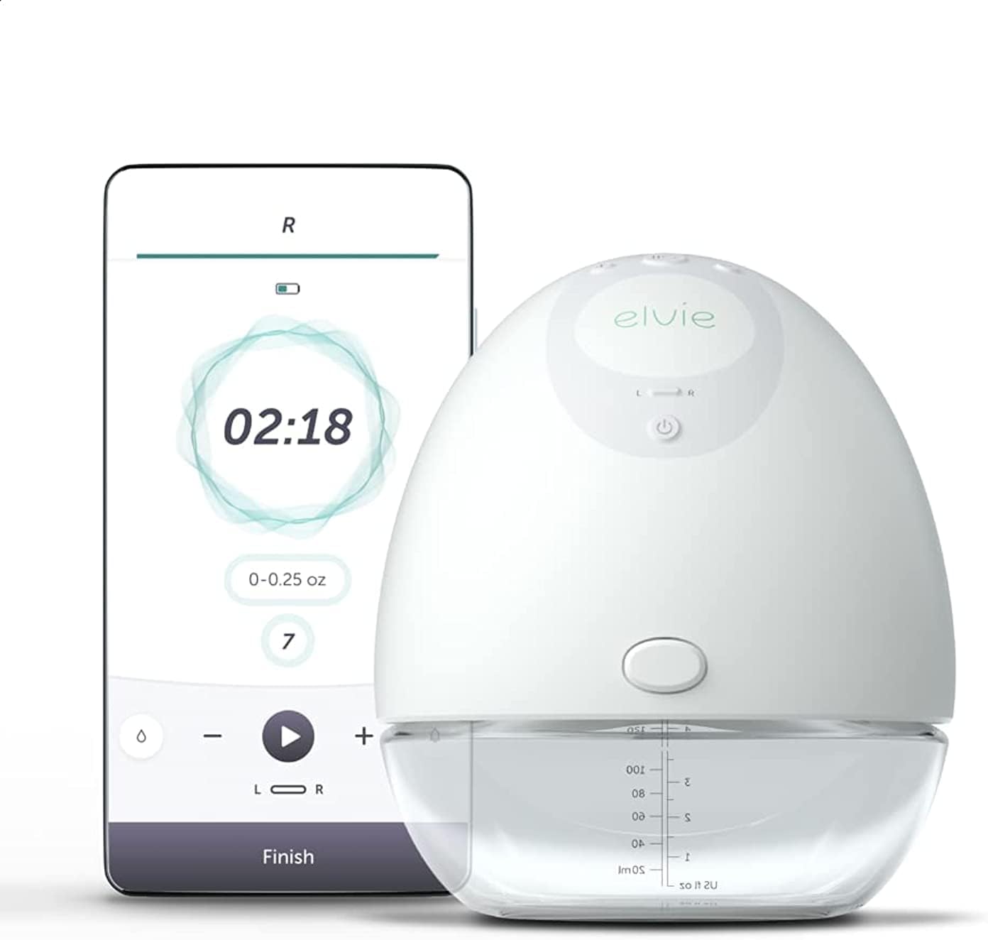 Elvie - Single, Wearable Breast Pump w/App - The Smallest & Quietest - Portable - Hands Free &