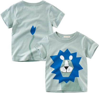 Boys' 4-Pack Excavator Short Sleeve Crewneck T-Shirts Top Tee Size 2-7 Years Toddler Boys' Value Pack Cotton T-Shirt