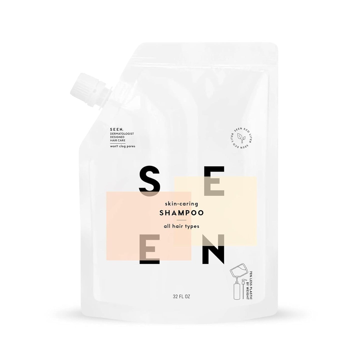 SEEN Shampoo Eco-Refill -Non-Comedogenic & Sulfate-Free Hair Shampoo- Dermatologist-Developed