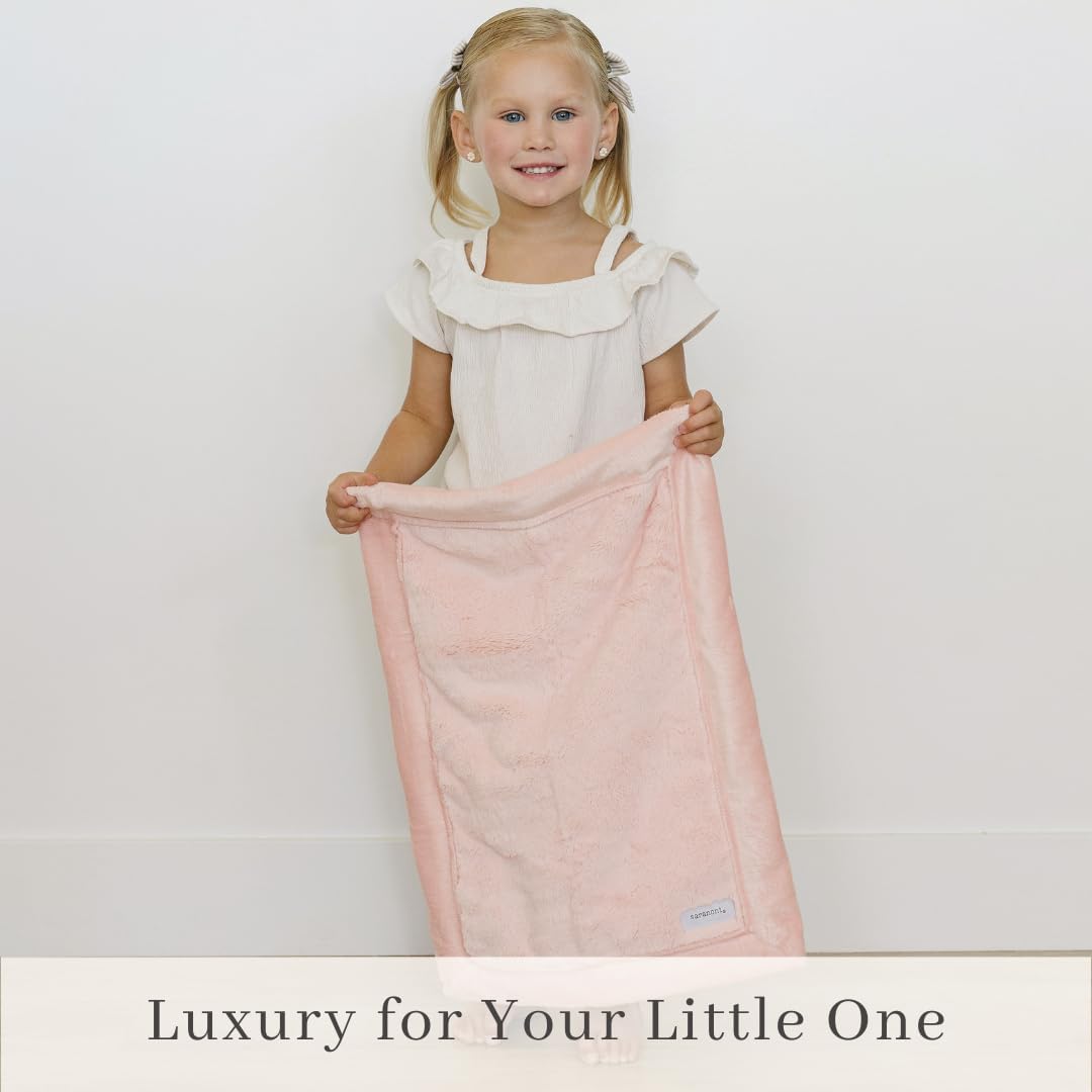 SARANONI Security Blankets for Babies Super Soft Boutique Quality Lush Luxury (Peach Blush, Mini