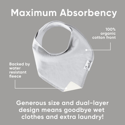 Copper Pearl 4 Pack Soft Cotton Baby Bibs for Drooling and Teething, Absorbent Drool Bibs for Baby Girl and Boy, Adjustable to Fit Newborns to Toddlers (Gray Basics)