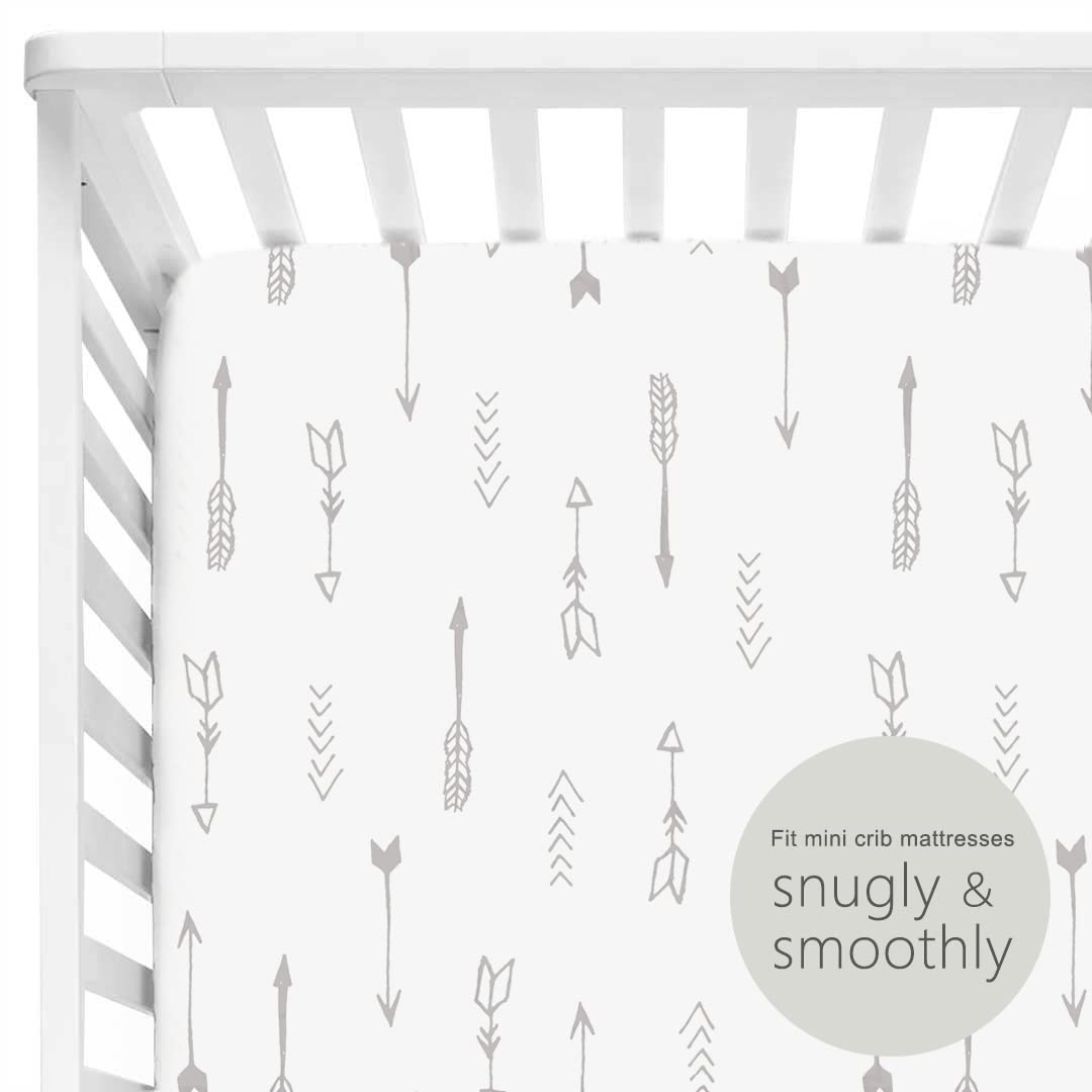GRSSDER Stretchy Ultra Soft Jersey Knit Fitted Pack n Play Sheets Set 2 Pack, Portable/Mini Crib