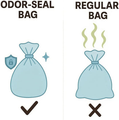 Odor Sealing Baby Diaper Disposal Bags - M/220 Counts Unscented, Durable Diaper Trash Sacks for Home, Travel & On-the-Go Use (Color:White)