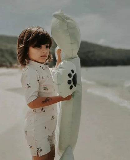 Boys One Piece Swimsuit Whale Dolphin Bathing Suit Zipper Rash Guard Kid Short Sleeve Swimwear Shark Beach Wear UPF50+
