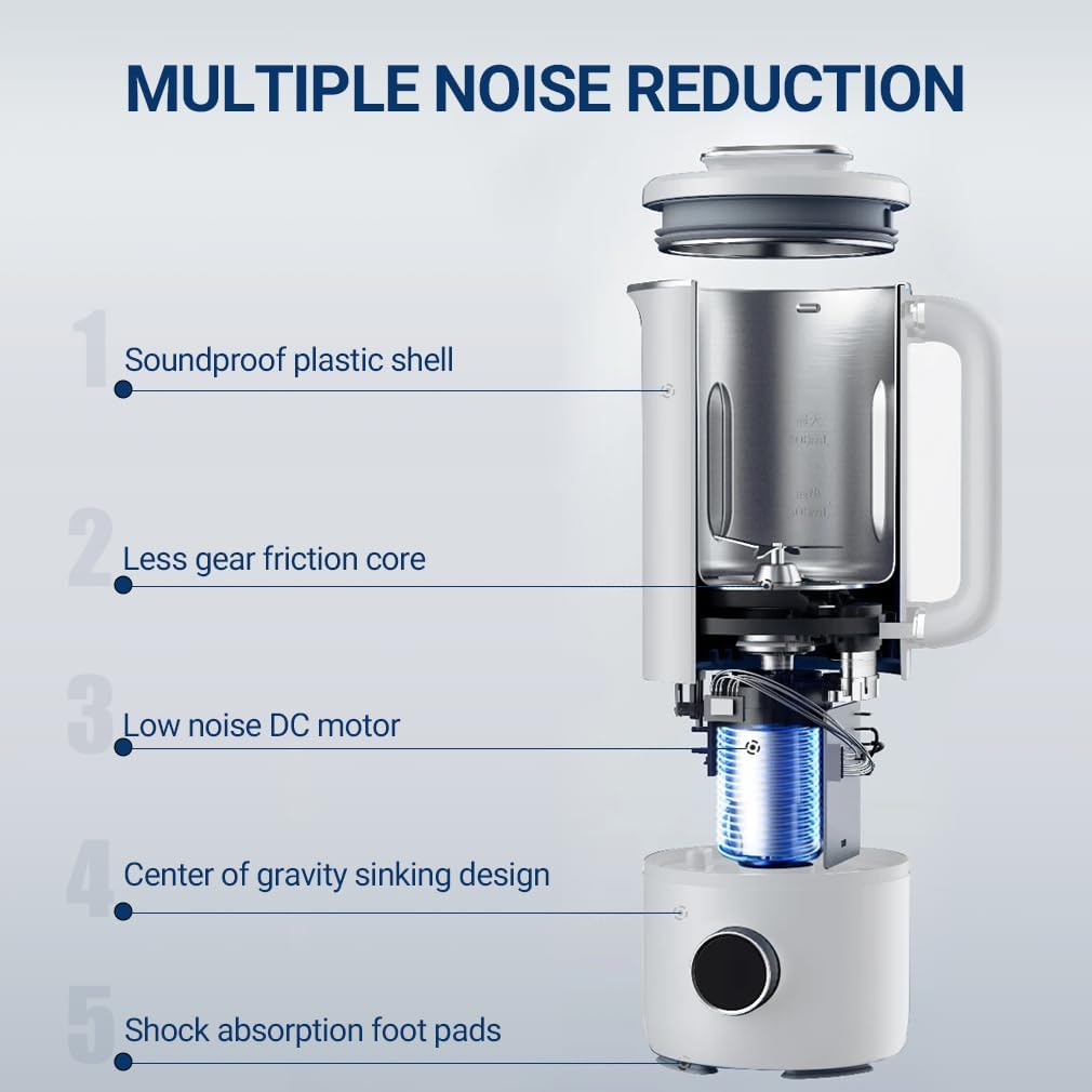 Joydeem JD-PB8200 Compact Blender with 10 Menus, Quiet Cooking Blender for Soymilk, Paste & Juice