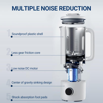 Joydeem JD-PB8200 Compact Blender with 10 Menus, Quiet Cooking Blender for Soymilk, Paste & Juice