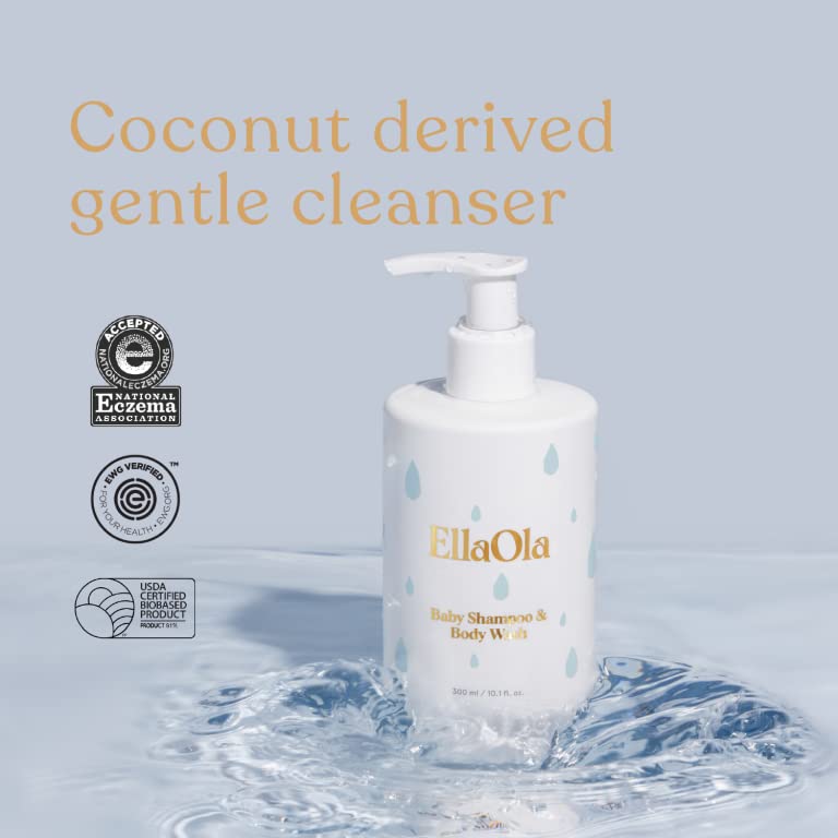 Tear Free Baby Shampoo & Body Wash - Organic, Hypoallergenic Baby + Kid Soap Hydrates & Nourishes