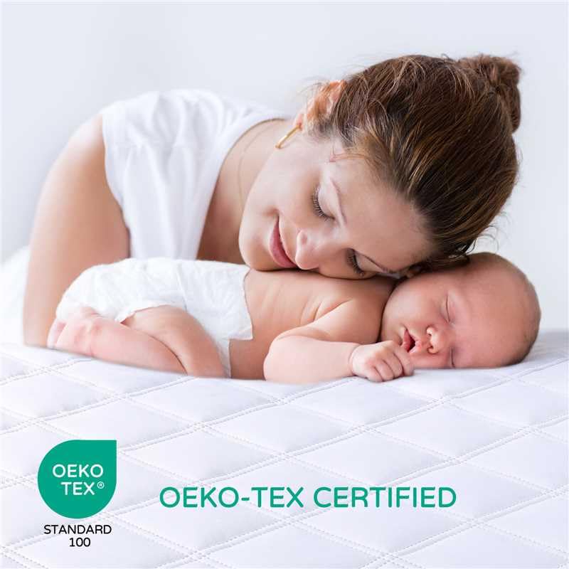 Yoofoss Waterproof Pack and Play Mattress Protector 2 Pack, Quilted Pack and Play Mattress Pad